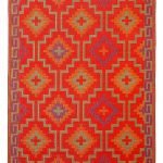Teppich orange violett 150x150 - Basteln & Dekoration